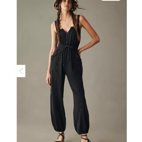NWT Daily Practice by Anthropologie Black The Mayotte Jumpsuit Size‎ XS BOHO - Picture 1 of 8